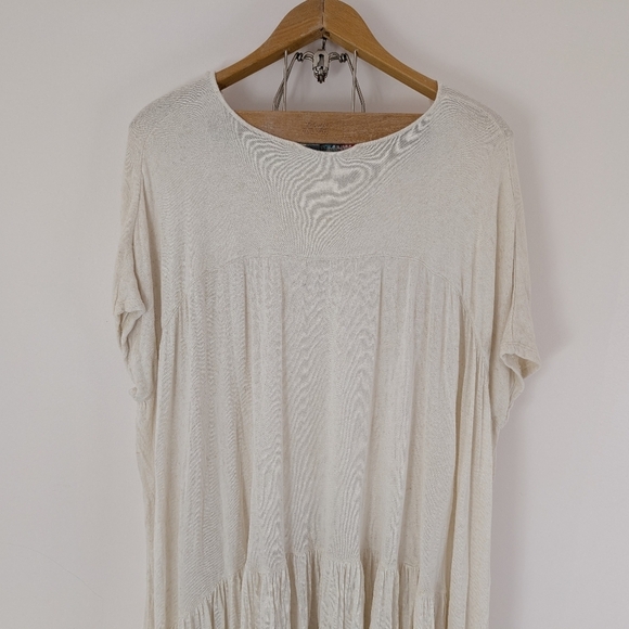 Free People Dress Womens XS White Natural Just Add Sun Midi Beach Slouchy Boho - Picture 6 of 8